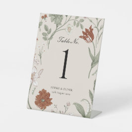 テラコッタボタニカルテーブル番号 台座サイン