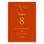 テラコッタボタニカルミニマル結婚リスト テーブルナンバー (正面)