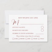 テラコッタボタニカルRSVP秋の結婚式 出欠カード (裏面)
