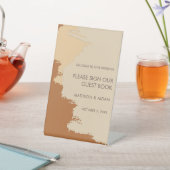 テラコッタボヘミアンウォーター結婚カラーの歓迎 台座サイン (インサイチュ)