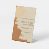 テラコッタボヘミアンウォーター結婚カラーの歓迎 台座サイン (正面)