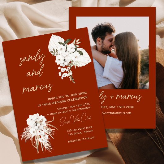 テラコッタボヘミアンフォト結婚式招待状 招待状