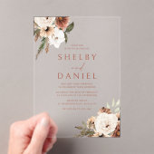 テラコッタボヘミアンフラワーズオールシーズ結婚ンズ アクリル招待状 (インサイチュ (ポータブル))