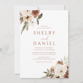 テラコッタボヘミアンフラワーズオールシーズ結婚ンズ 招待状 (正面)