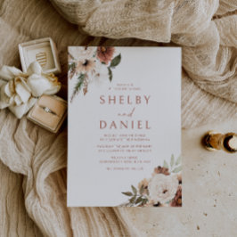テラコッタボヘミアンフラワーズオールシーズ結婚ンズ 招待状