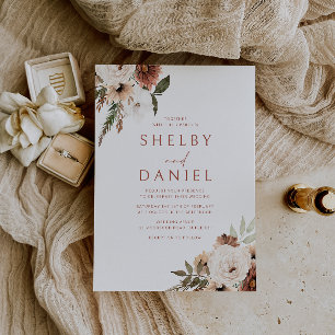 テラコッタボヘミアンフラワーズオールシーズ結婚ンズ 招待状