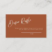 テラコッタボヘミアンベビーシャワーおむつラッフルカード エンクロージャーカード (正面)