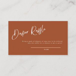 テラコッタボヘミアンベビーシャワーおむつラッフルカード エンクロージャーカード