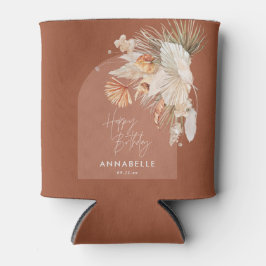 テラコッタボヘミアン植物性パンパスグラスモダン 缶クーラー