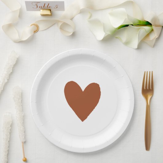 テラコッタボヘミアン焼きオレンジ色の赤ちゃんシャワー ペーパープレート (ウェディング)