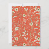 テラコッタボヘミアン結婚ワイルドフラワー 招待状 (裏面)
