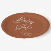 テラコッタボヘミアン自然ガールベビーシャワー ペーパープレート (アングル)