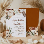 テラコッタボヘミアン自然フローラ結婚ズ 招待状