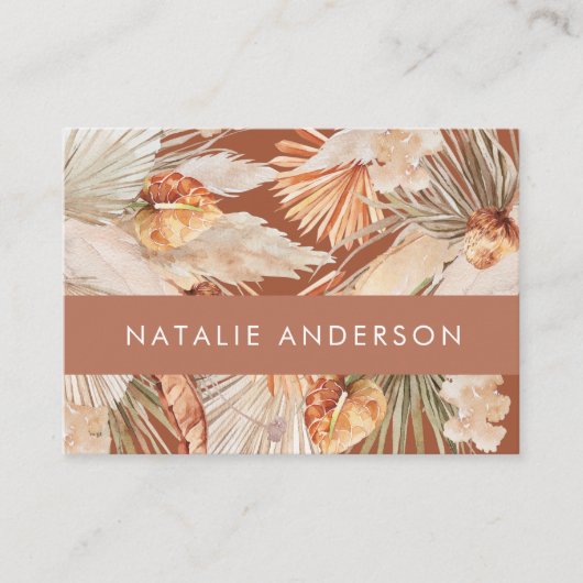 テラコッタボヘミエレガントアモダンパンパスグラスブ 名刺 (正面)