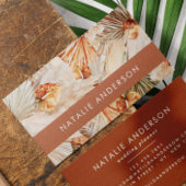 テラコッタボヘミエレガントアモダンパンパスグラスブ 名刺