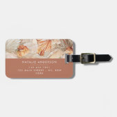 テラコッタボヘミエレガントアモダンパンパスグラス ラゲッジタグ (正面横)