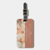 テラコッタボヘミエレガントアモダンパンパスグラス ラゲッジタグ (正面縦)