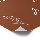 テラコッタボヘミ結婚アン歓迎サイン ポスター (角)