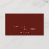 テラコッタボヘ結婚ミアン伝統的モダンズ プレイスカード (裏面)