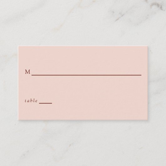 テラコッタボヘ結婚ミアン伝統的モダンズ プレイスカード (正面)