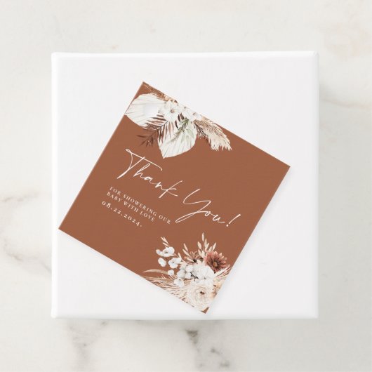 テラコッタボホありがとう赤ちゃんシャワーギフトラベル フェイバータグ (インサイチュ)