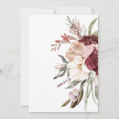 テラコッタボホウォーターカラー結婚フローラ 招待状 (裏面)