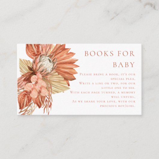 テラコッタボホウォーター色フローラブックスフォーベビー エンクロージャーカード (正面)