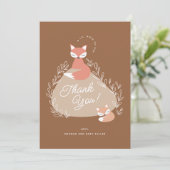 テラコッタボホウッドランドキツネベビーシャワーフラット サンキューカード (スタンド正面)