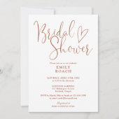 テラコッタボホエレガントスクリプトブライダルシャワー 招待状 (正面)