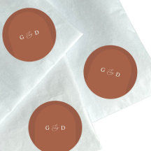 テラコッタボホコリアンダーモノグラムエレガントな結婚式