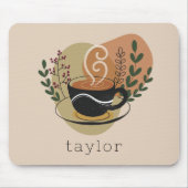 テラコッタボホコーヒーテーマパーソナライズされた マウスパッド (正面)