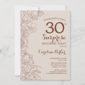 テラコッタボホサプライズ30th誕生日パーティー 招待状 (正面)