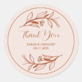 テラコッタボホサンクチュ結婚式の引き出物 ラウンドシール (正面)