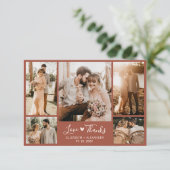 テラコッタボホシックスクリプトフォトコラージュ結婚ズ サンキューカード (スタンド正面)