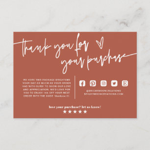テラコッタボホスモールビジネスありがとうございます エンクロージャーカード