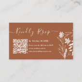 テラコッタボホタイポグラフィQRコードRSVP 結婚's エンクロージャーカード (正面)