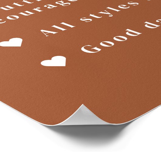 テラコッタボホダンスフロアのルールの標識 ポスター (角)