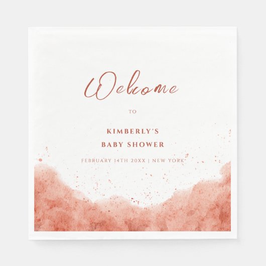 テラコッタボホデザートベビーシャワーウェルカム スタンダードランチョンナプキン (正面)