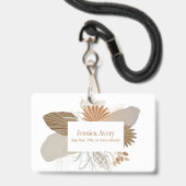 テラコッタボホトロピカルフローラバッジ バッジ (ストラップ付き表面)