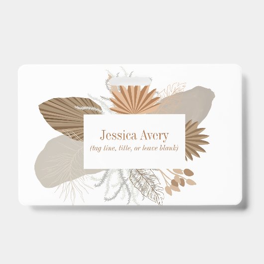 テラコッタボホトロピカルフローラバッジ バッジ (表面)