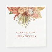 テラコッタボホドライドフローラパンパスグラス結婚ズ スタンダードランチョンナプキン (正面)