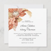 テラコッタボホドライドフローラパンパ結婚ス 招待状 (正面)