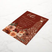 テラコッタボホバラ金ゴールドドレス60th誕生日 箔招待状 (回転した状態)