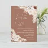 テラコッタボホパンパスグラスハロー40th誕生日 招待状 (スタンド正面)