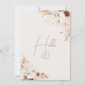 テラコッタボホパンパスグラスハロー40th誕生日 招待状 (裏面)