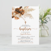 テラコッタボホパンパスグラスバプテスマ招待状 招待状 (スタンド正面)