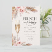 テラコッタボホパンパスグラスブライダルブランチ 招待状 (スタンド正面)