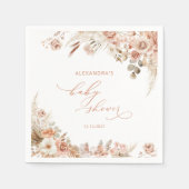 テラコッタボホパンパスグラスペーパーナプキン スタンダードカクテルナプキン (正面)