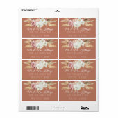 テラコッタボホパンパスパーム赤面フローラグリーンリー ラベル (フルシート)