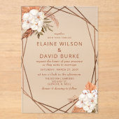 テラコッタボホパンパ結婚ス アクリル招待状 (正面)